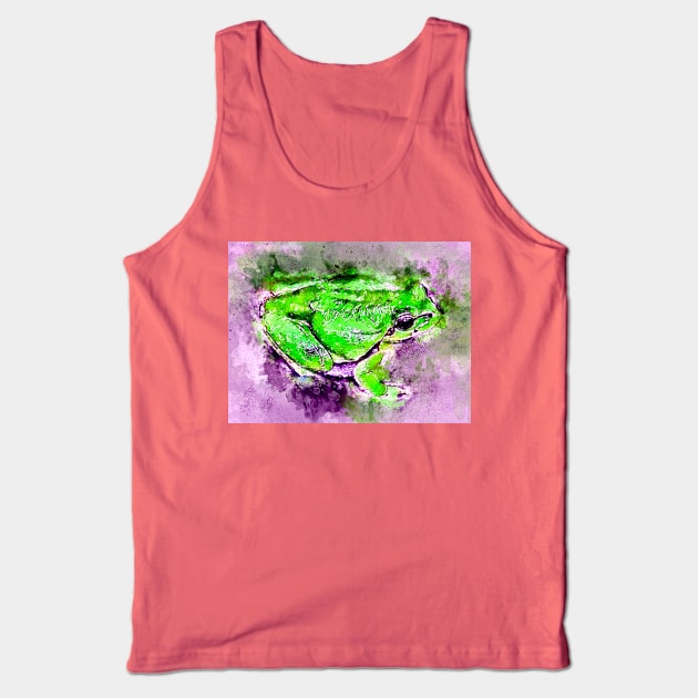 Watercolor Tree Frog Tank Top by danieljanda